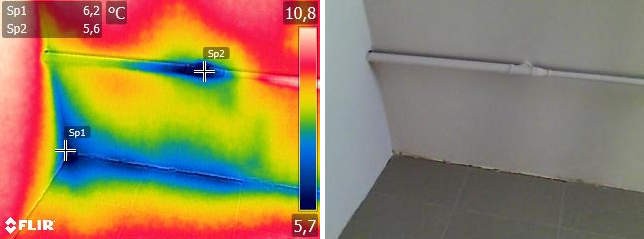 Badanie termowizyjne Poznań - mostek termiczny narożnika pomieszczenia
