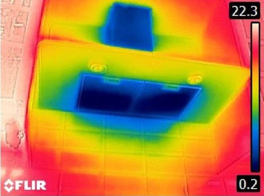 dlaczego wentylacja w mieszkaniu nie działa prawidłowo, badanie termowizyjne, okap