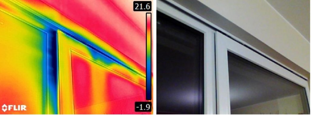 badanie termowizyjne - przedmuch okna tarasowego